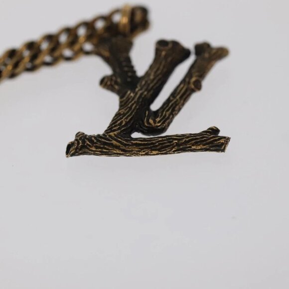 LOUIS VUITTON LV Wood Necklace metal Dark Silver MP2818 LV Auth 95075 - Picture 15 of 16